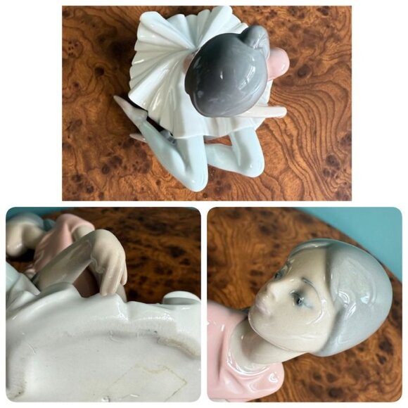 Vintage Lladro Shelly Sitting Ballerina Pink #1357 1978 Porcelain Spain - Picture 8 of 9